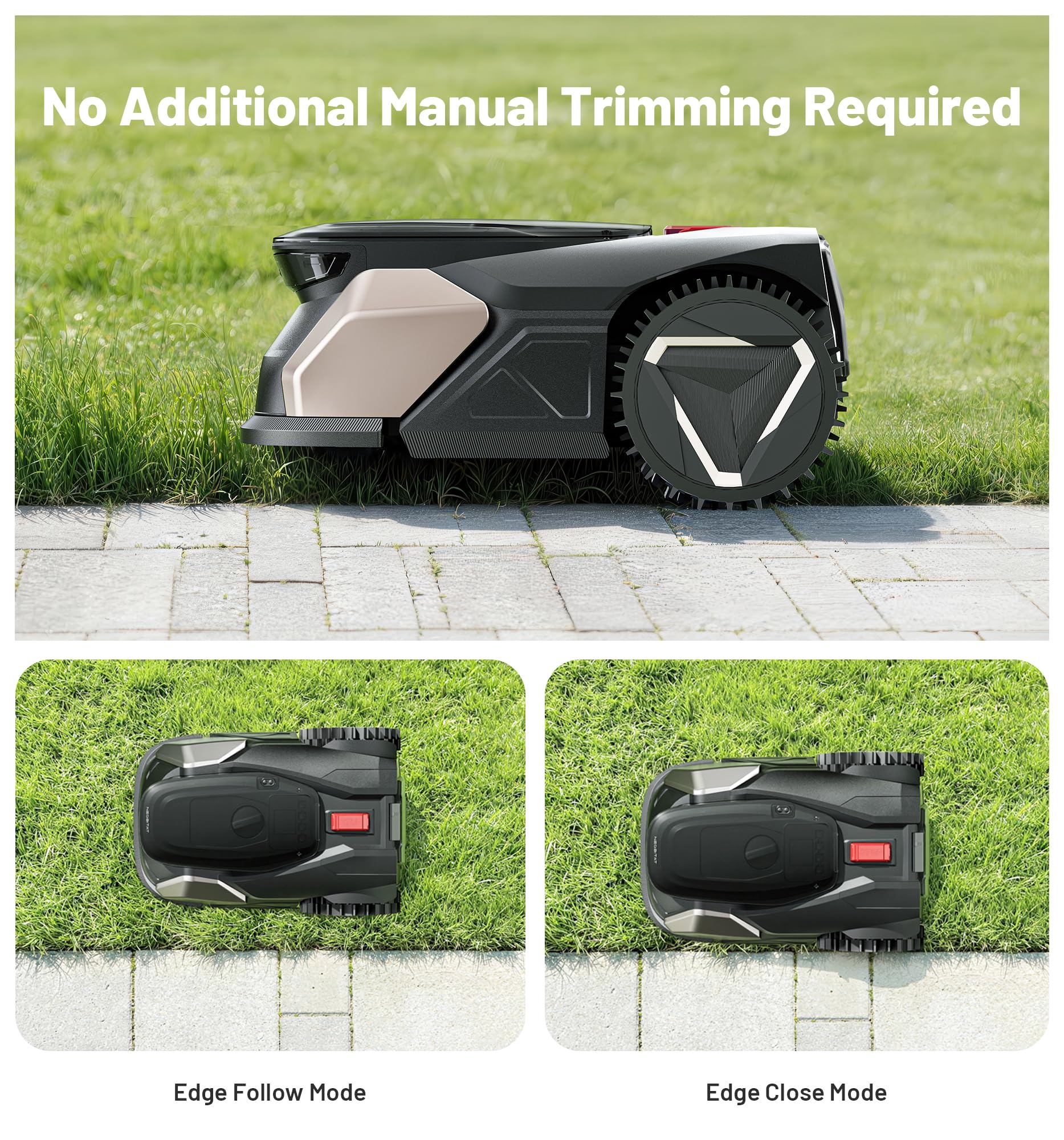 N500 Robot Tondeuse sans Fil périphérique, Recommandé 500 m², Cartographie IA Vision sans RTK, évitement Intelligent des Obstacles