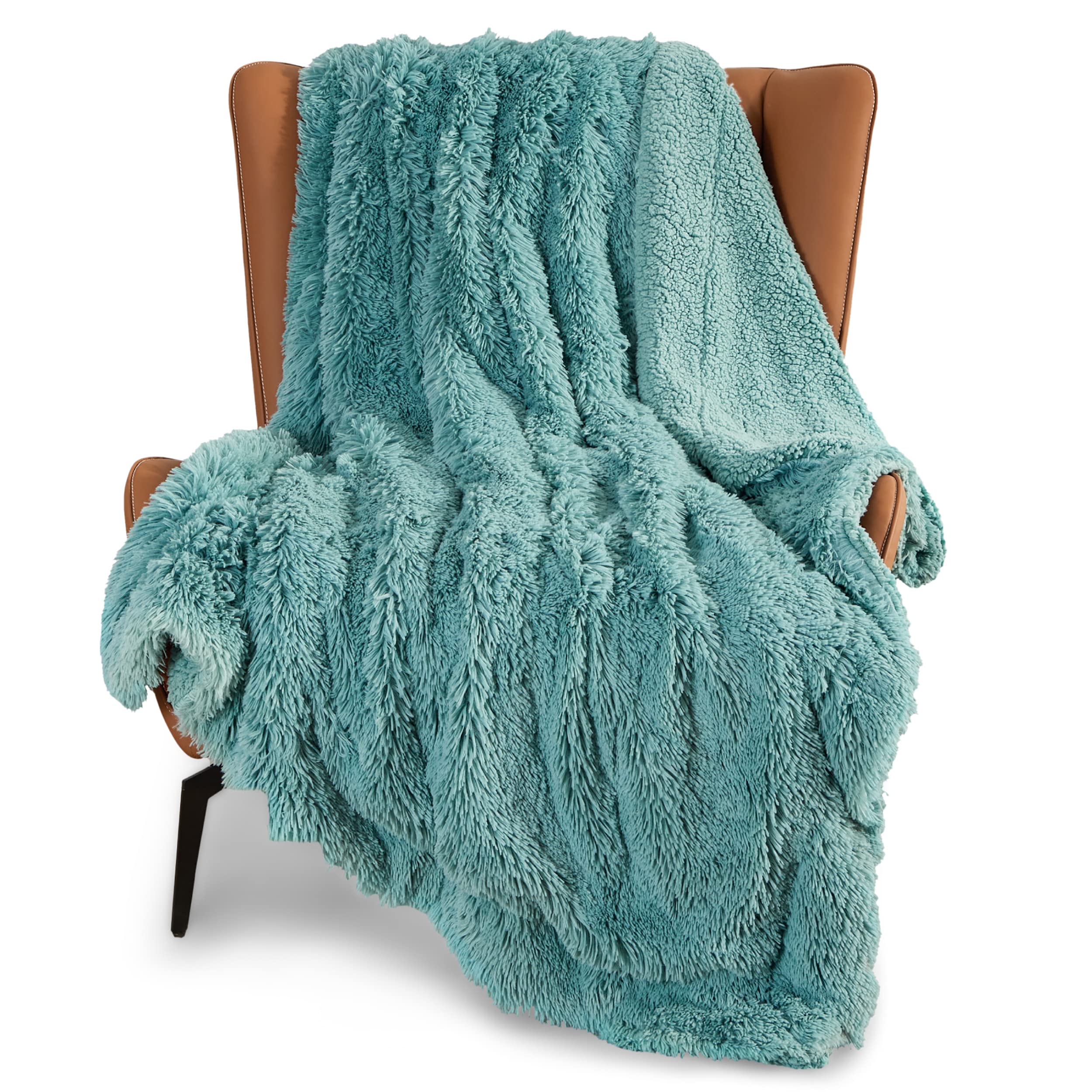 teal green bed throw