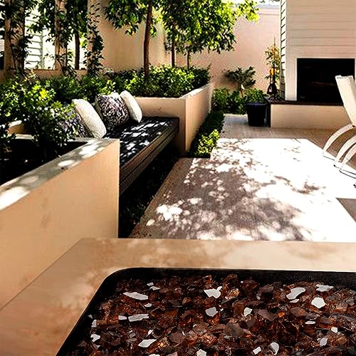 Miniatura 6 de Mr. Fireglass - 10 libras de piedras de fuego reflectantes mezcladas para chimenea hogueras y paisajismo, piedras de  pulgada muy brillantes de