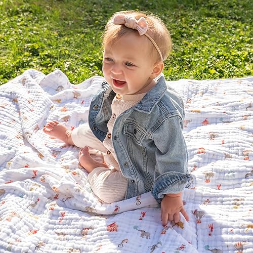 Miniatura 7 de aden + anais Essentials - Manta de muselina para bebé para niñas y niños, manta ligera ideal para guardería y cuna, regalo de ducha y registro, de
