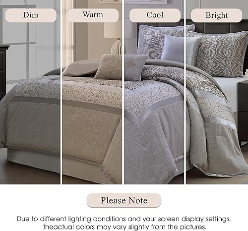 Miniatura 5 de Stratford Park Snuggle - Juego de ropa de cama de 6 piezas, color gris, King, 100% poliéster