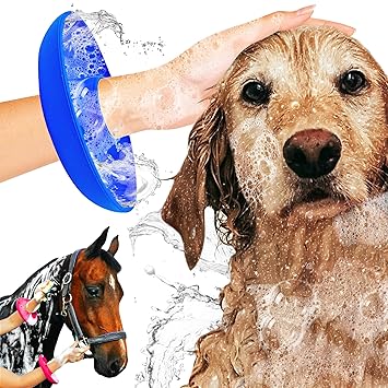 BaR-K Drip Catcher Cuffs - Pet Bathing Tool for Dog Shower and Dog Bathtub - Dog Bathing Station Grooming Supplies and Horse Supplies for Horse Grooming Kit - Protective Dog Washing Tool - Blue 2 Set