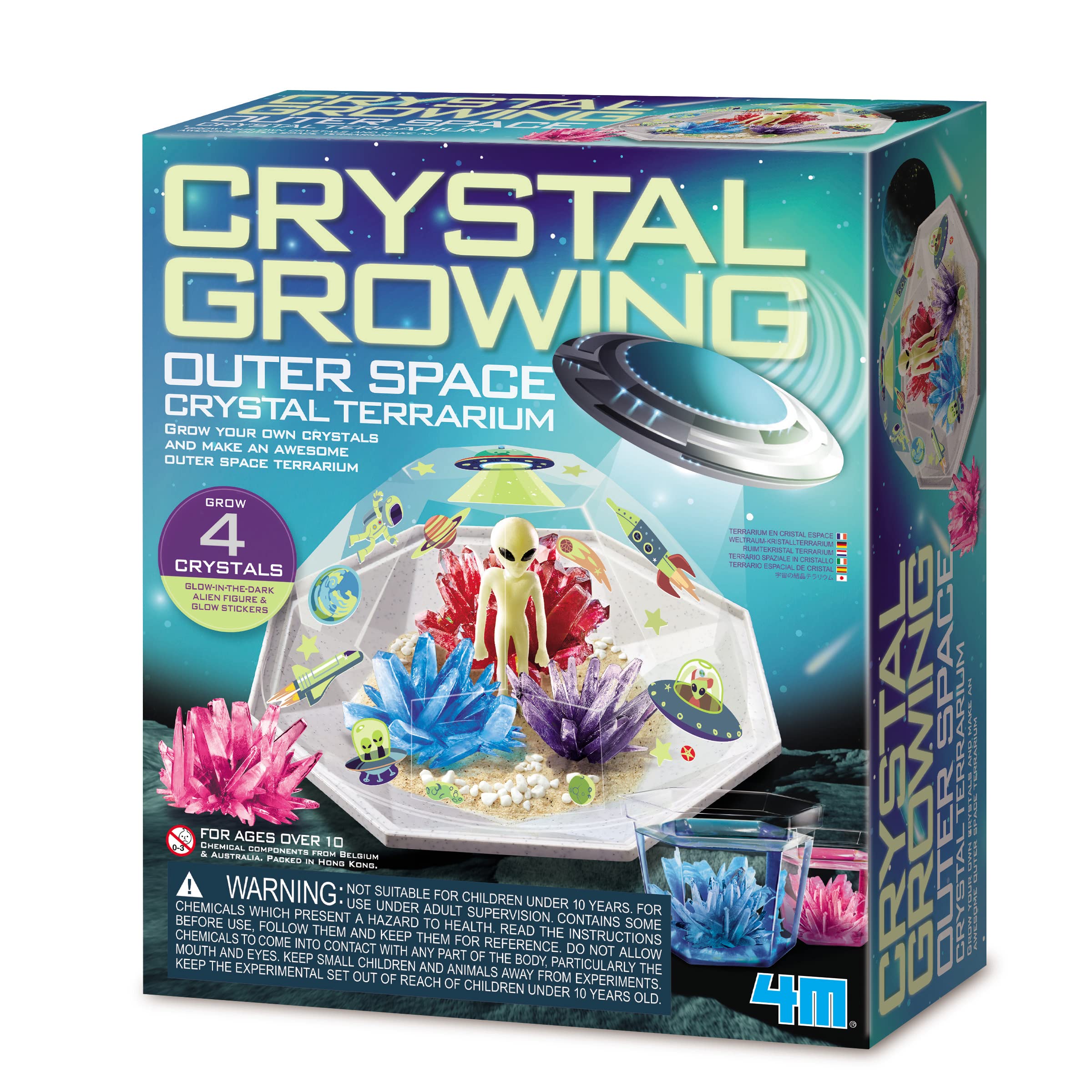 4M | Crystal Growing | Outer Space Crystal Terrarium | Grow your own Crystals | For Kids ages 10+