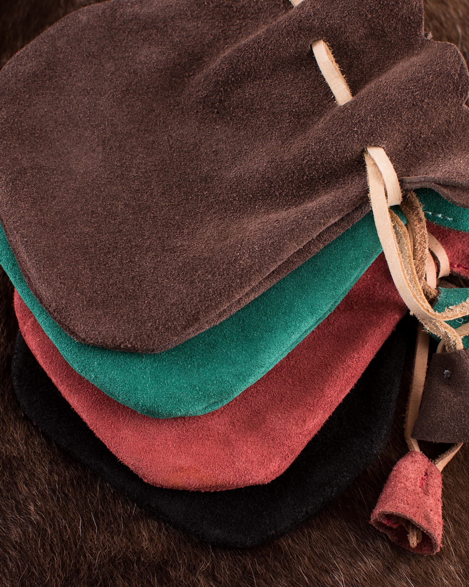 Battle-Merchant Skórzana sakiewka portfel portmonetka z zamszu | Wikingowie średniowiecze LARP, ciemnobrązowy, S, portmonetka