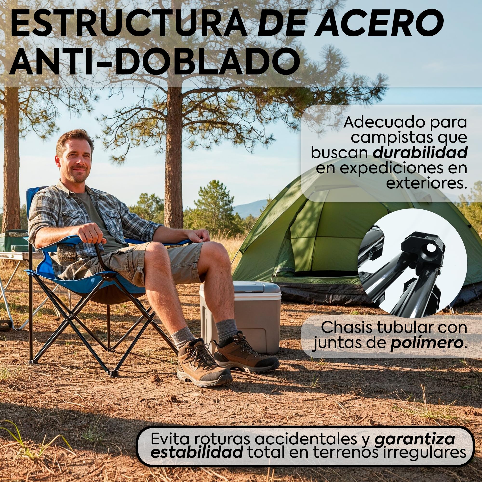 Nordiq - Silla de Camping Plegable Pack 2 - con Respaldo Transpirable para Playa y Exterior con Portavasos y Bolsa de Transporte - 65x90x110cm - Acero - Peso Máximo Soportado 110 kg Rojo