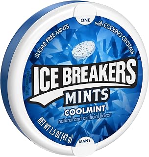 Ice Breakers Coolmint Mints Sugar Free with Flavor Crystals, 1.5oz Containers Pack of 16 - Long-Lasting Fresh Breath