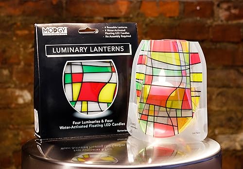 Miniatura 5 de Modgy - Velas luminosas (4 unidades, incluye pilas LED flotantes), ideal para bodas, fiestas, patios y celebraciones