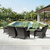 Vista 101 de Joyside Silla mecedora giratoria para exteriores para patio, mecedora de mimbre para exteriores con cojines de tela de olefina adecuada para porche