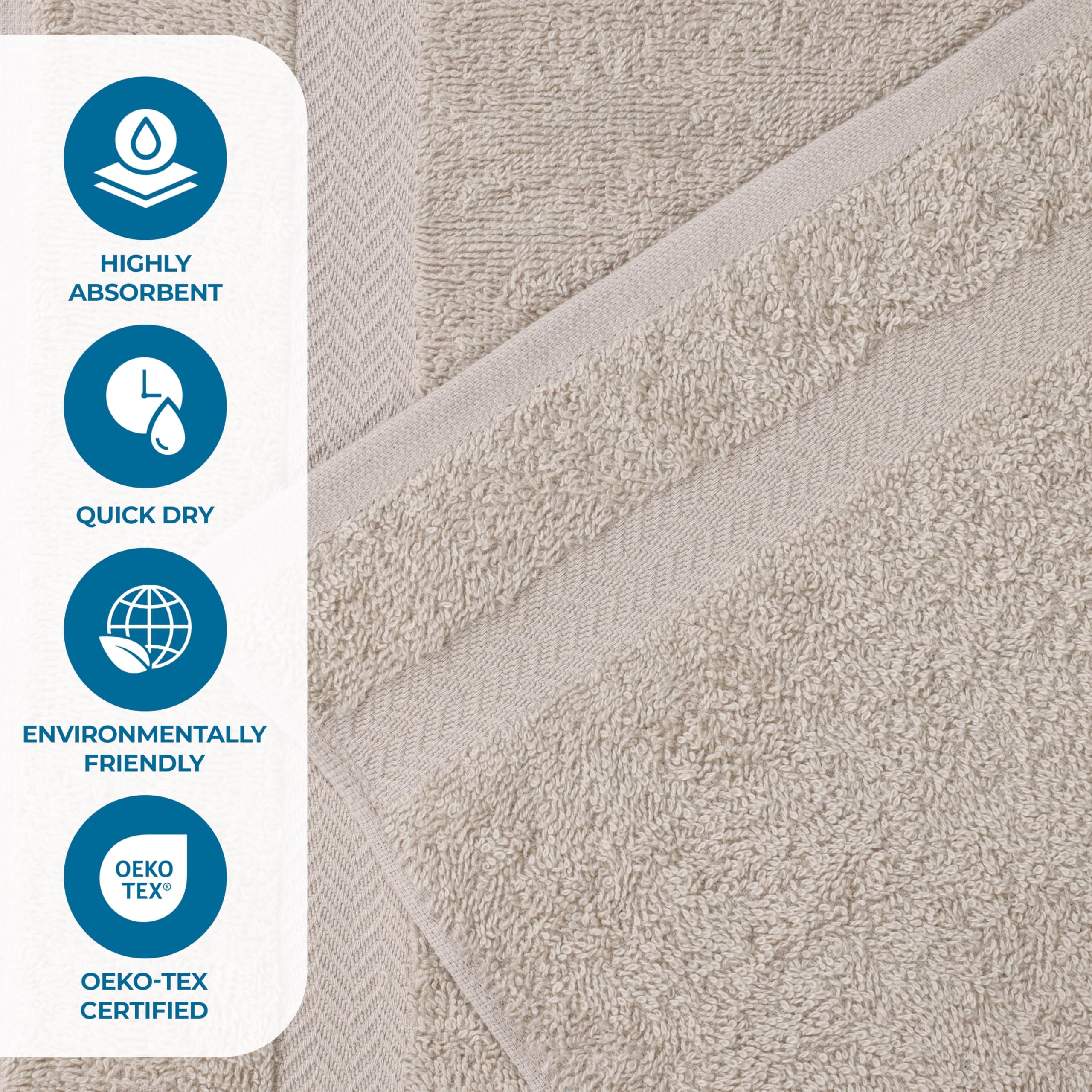 Superior Franklin, Set di asciugamani per il viso in cotone, di peso medio, per cucina, bagno, doccia, spa, asciugatura rapida, essenziali per la casa, include 24 asciugamani per il viso/salviette,