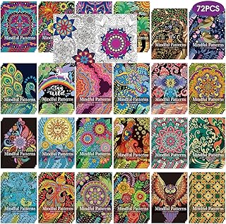72 Pcs Mindful Coloring Book Bulk for Adults, DIY Art Coloring for Adult Stress Relief Drawing Book with Flower for Party Favors Goodie Bag Filler Gifts