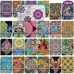 Sinload 72 Pcs Mindful Coloring Book Bulk for Adults, DIY Art Coloring for Adult Stress Relief Drawing Book with Flower for Party Favors Goodie Bag Filler Gifts