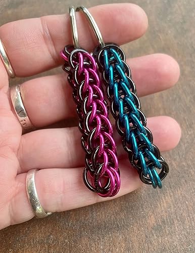 Miniatura 3 de Red and Black Wallet Chain, Chainmail Wallet Chain, Handmade Wallet Chain, Various Colors to Choose From