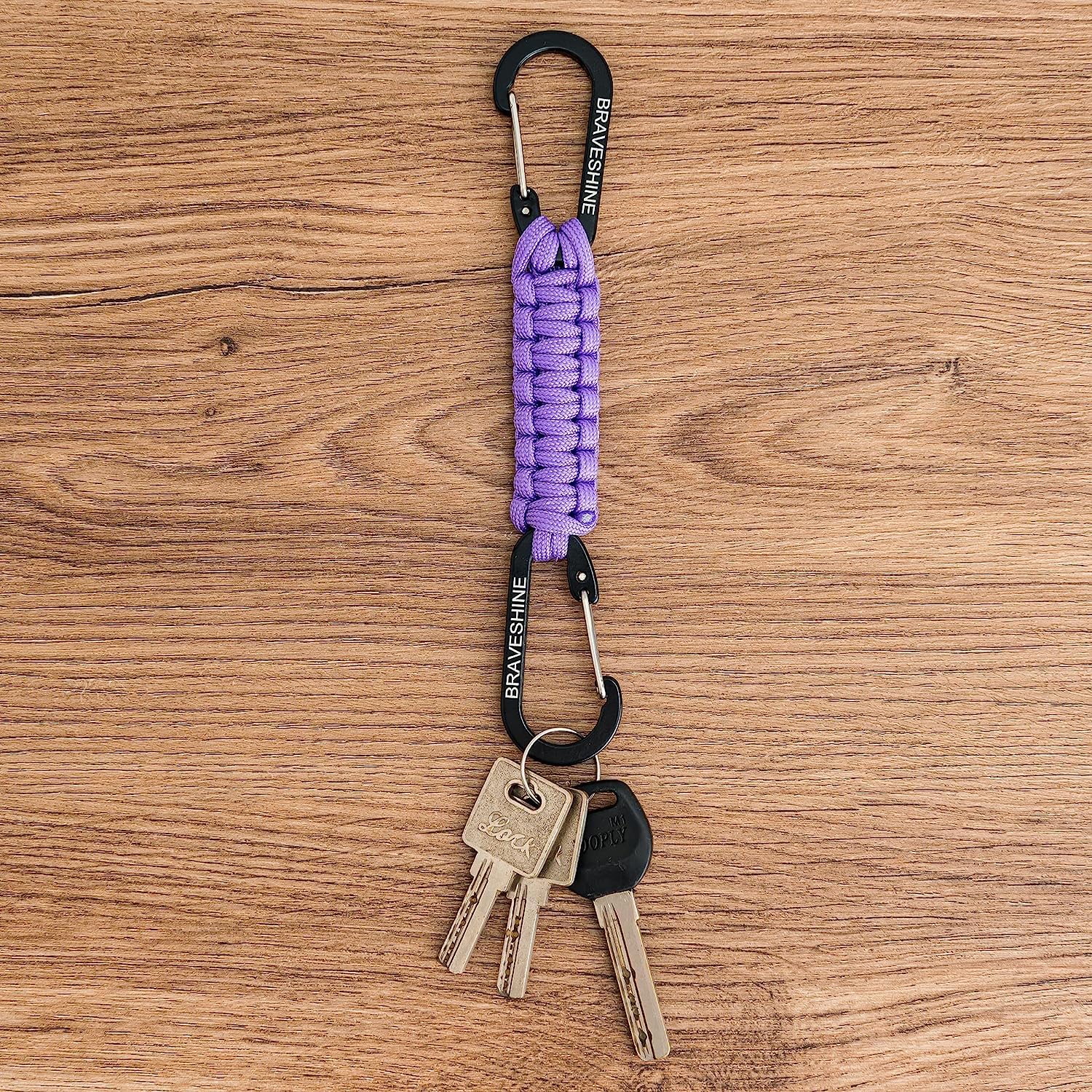 Paracord Keychain with Carabiner Clips - FREE SHIPPING -5