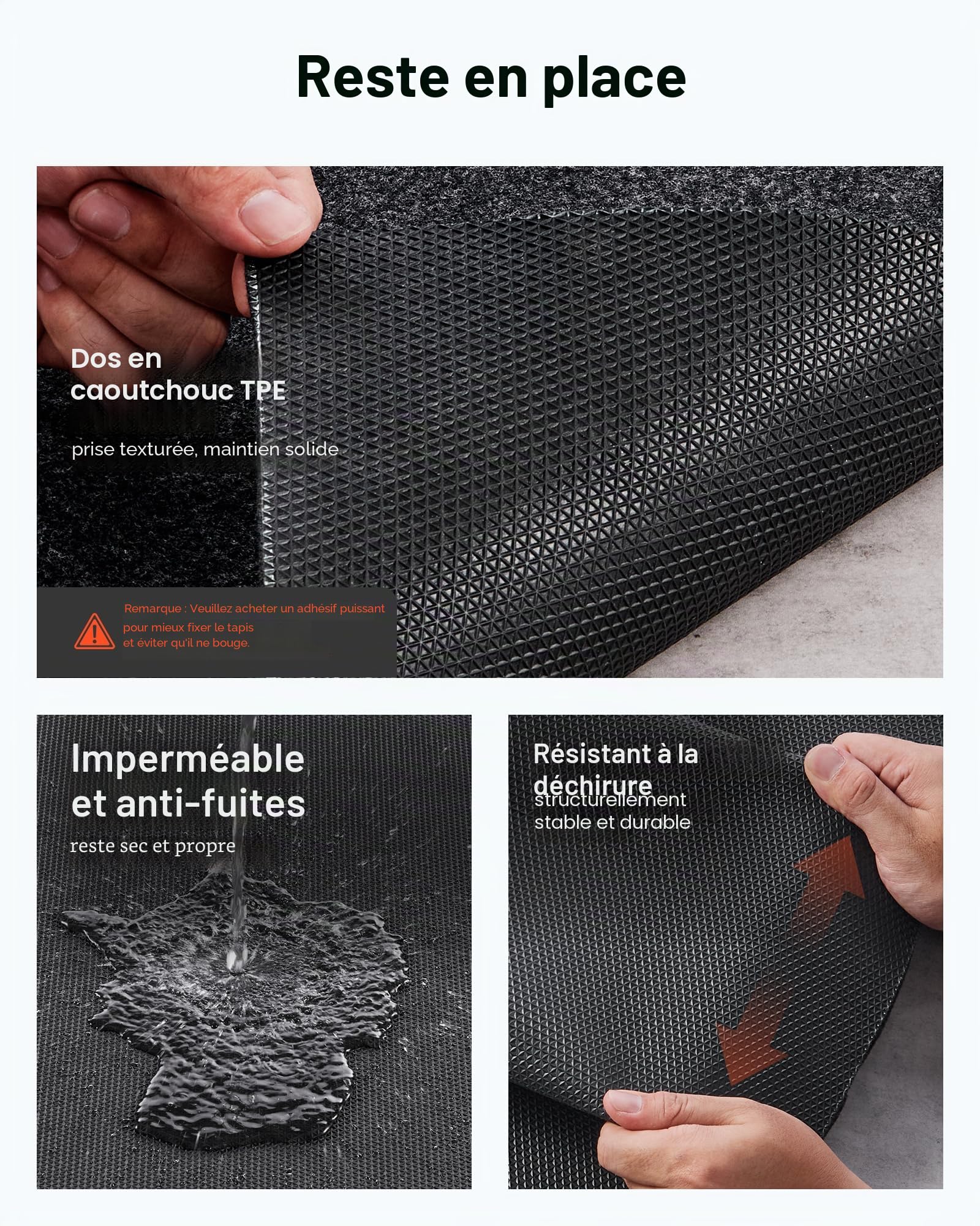 VEVOR Tapis de Sol de Garage 2235,2x5181,6x2,4 mm Tapis Protection Antidérapant Imperméable Eau Neige Pluie Boue Huile de Voitures avec Support TPE Anti-fuite Facile à Nettoyer Découper, Divers Usages