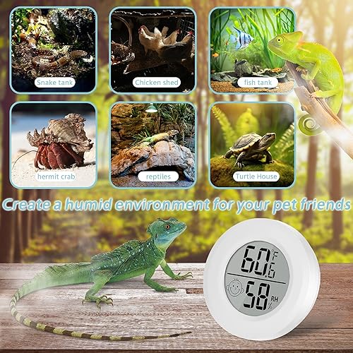 Miniatura 6 de Paquete de 3 mini higrómetros termómetro medidor digital LCD monitor interior temperatura humedad redonda medidor para humidores, hogar,