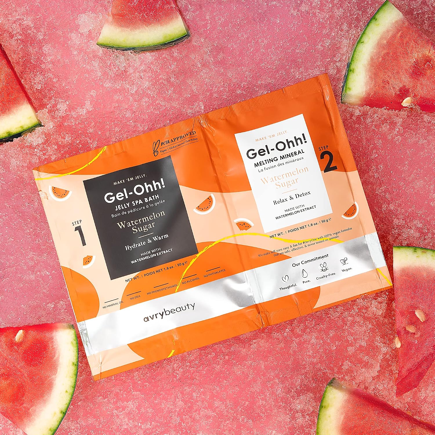 AVRYBEAUTY Gel-Ohh Pedicure- Watermelon Sugar, Watermelon Scented, Jelly Pedicure, Melting Minerals, Salon Services, Pedicure, Salon Pedi, Relaxtion, Heat Therapy, Foot Care | Jelly Pedicure, Melting Minerals, Salon Services