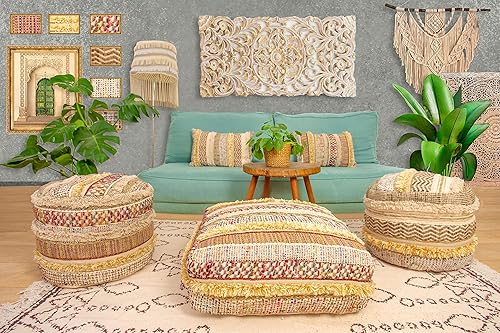 Miniatura 5 de Mandala Life ART Alfombra marroquí estampada con flecos, algodón de 3 x 5 pies, tapete bohemio para muebles, pieza decorativa para sala de estar,