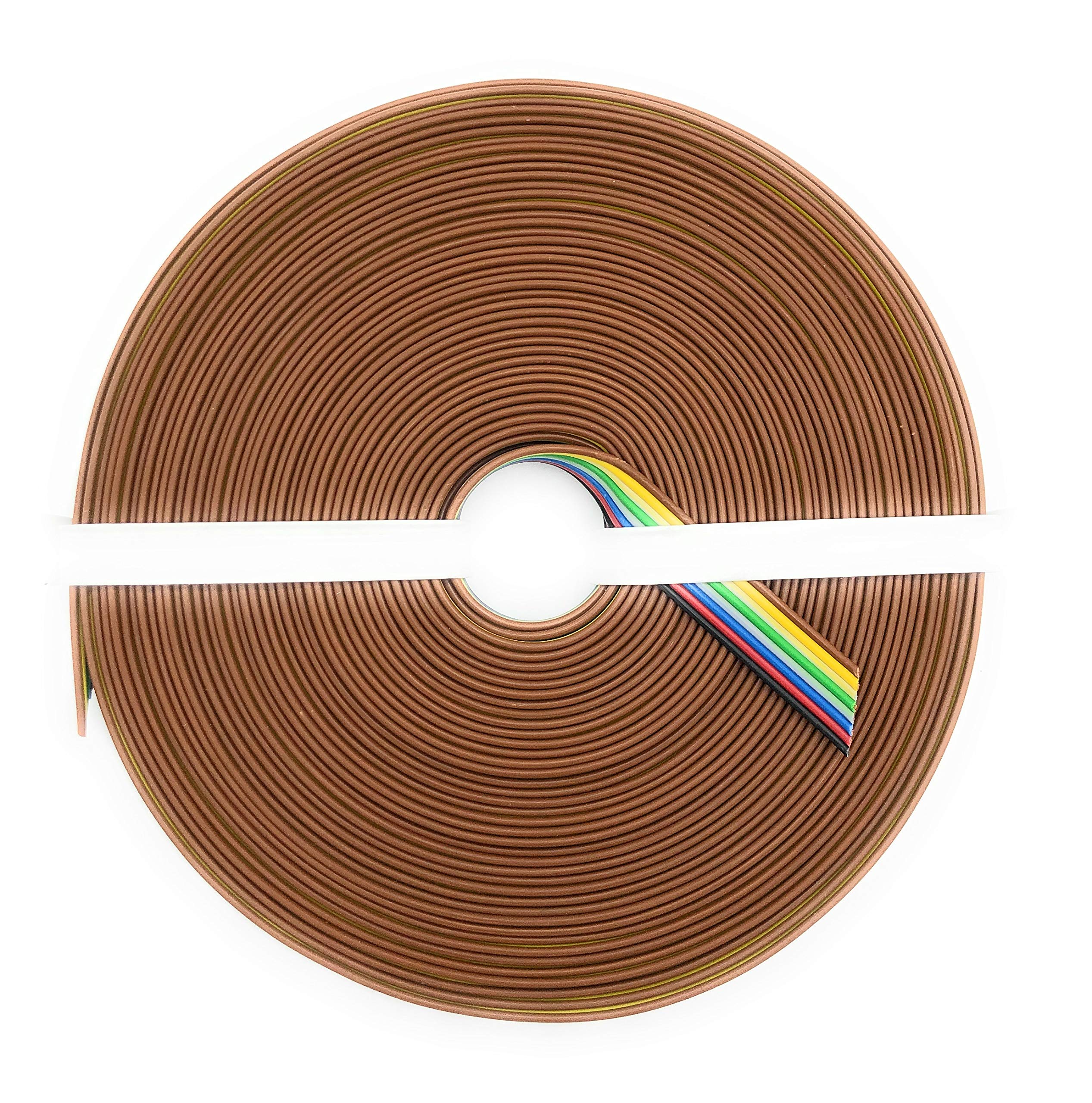 Cavo L825/10 - Filo in rame 8 x 0,25 mm² - Cavo piatto a 8 fili - 8 colori: nero, rosso, blu, grigio, verde, bianco, giallo, marrone - anello da 10 m