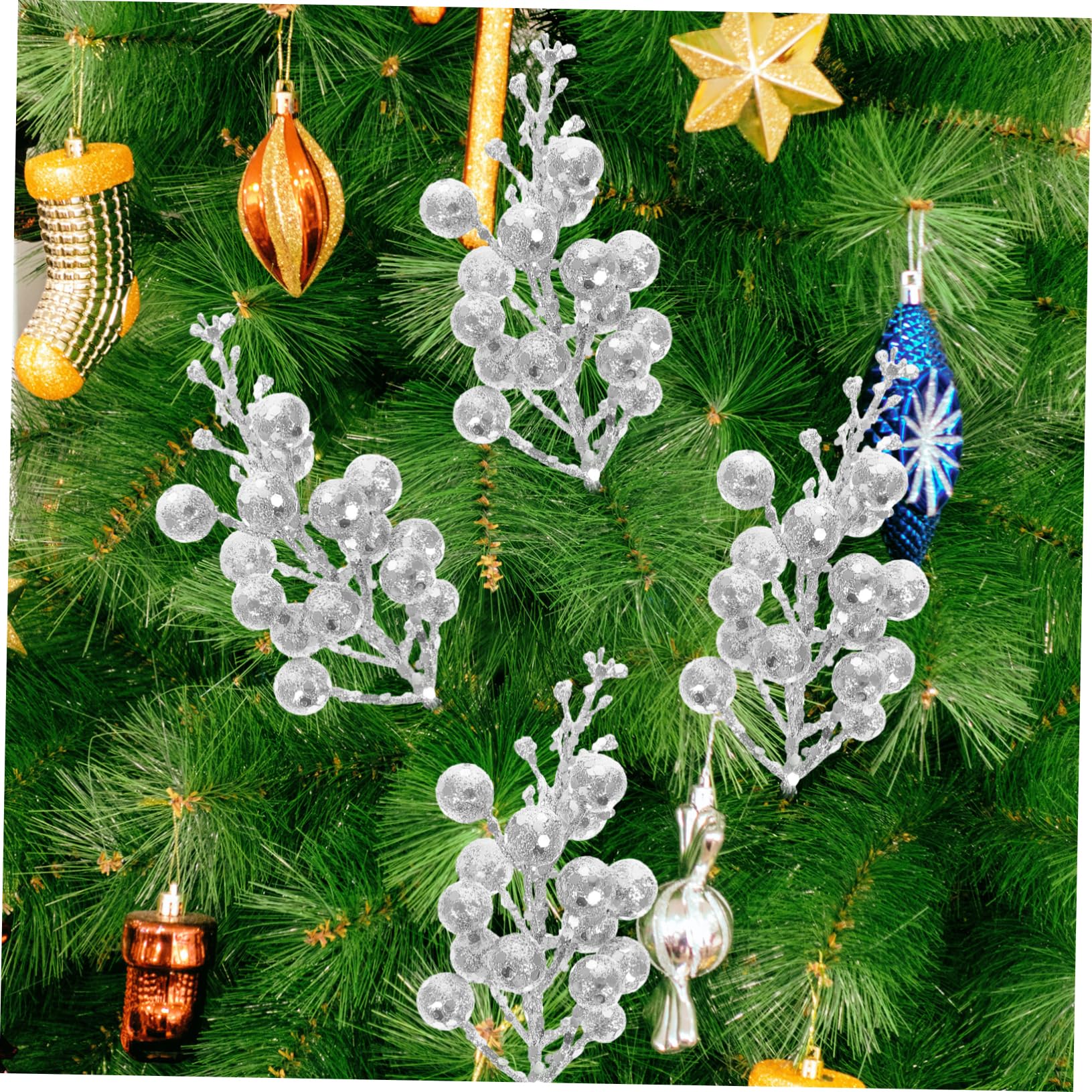 Alipis 10 pezzi Bacche Artificiale per Decorazioni Natalizie per Natale e Ghirlande Aspetto Ufficio
