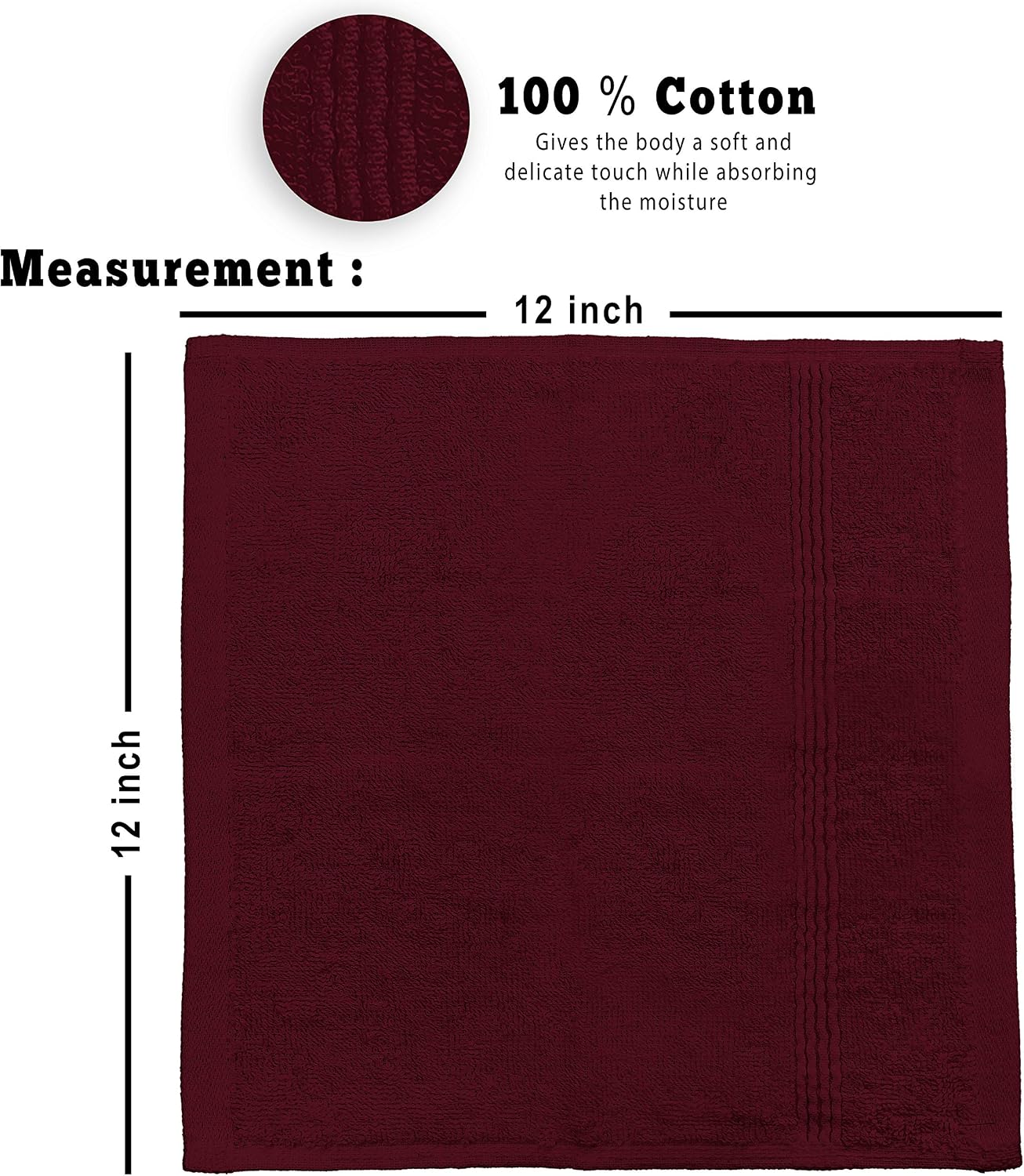 Vozbi Face Towels, Cotton Washcloths Set, 30 x 30 cm, 100% Ring Spun Cotton, Premium Quality Flannel Face Cloths - Image 3