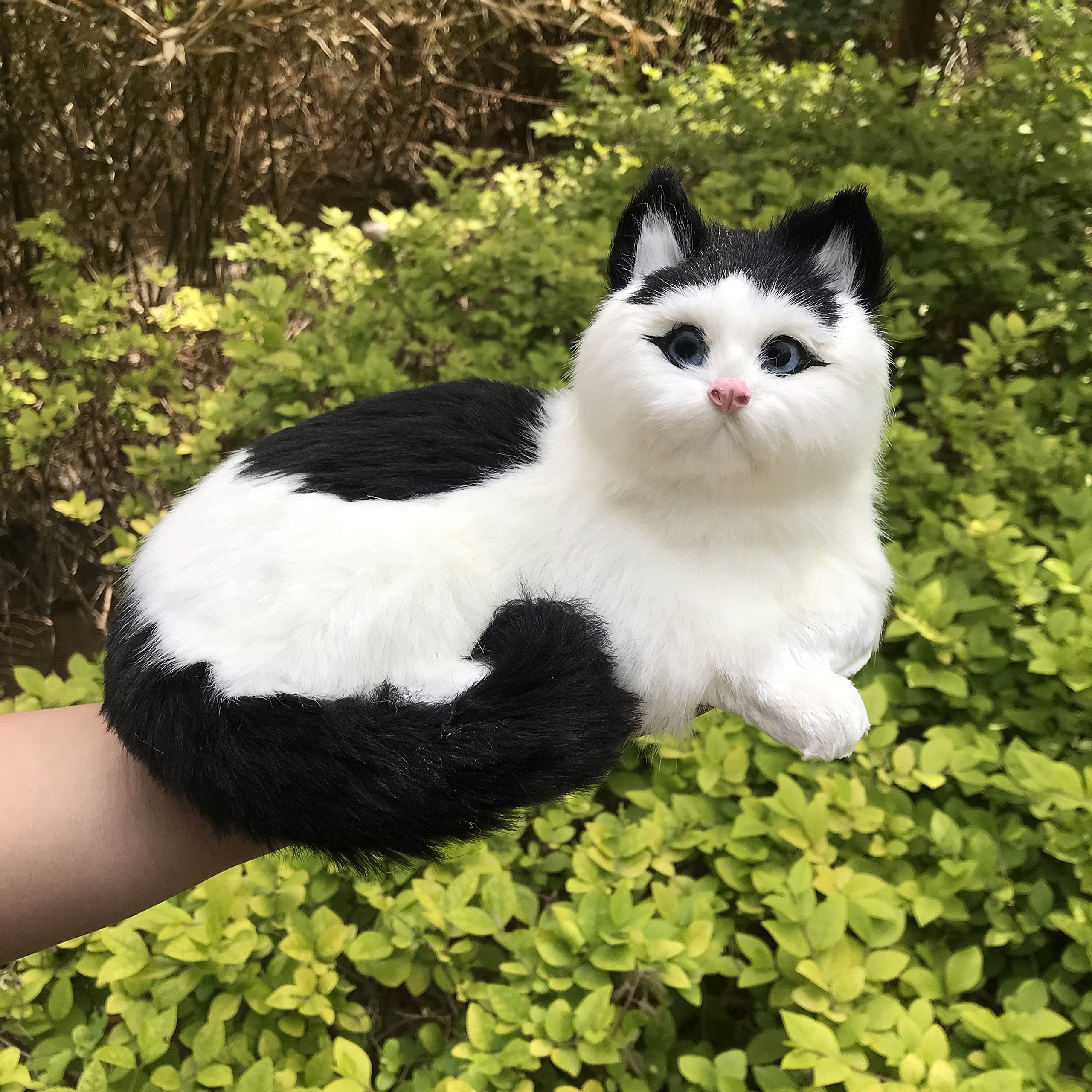 Basuo-9Q Realistic Furry Cat Figurine Simulation Fluffy Kitten
