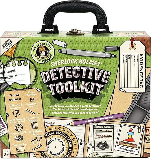 Professor PUZZLE The Detective Toolkit - Mystery Case - Sherlock Holmes Themed Detective kit for Cracking Cases and Solving Mysteries
