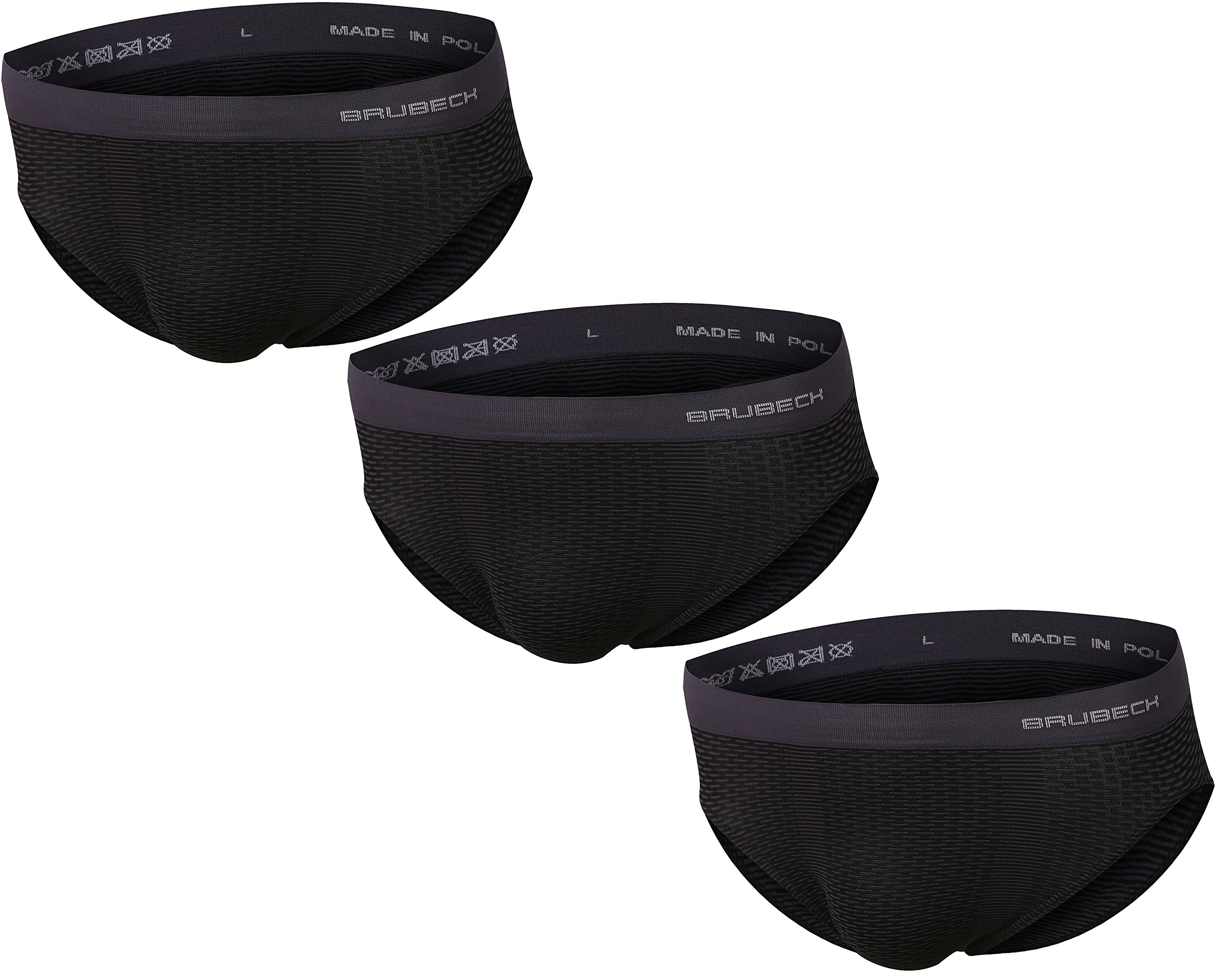 Brubeck BE10040 Base Layer Set of 3 Men's Briefs Slip Underwear | Fun Tkional | Mesh Underwear | Breathable | Non Allergenic | Anti-Bacterial