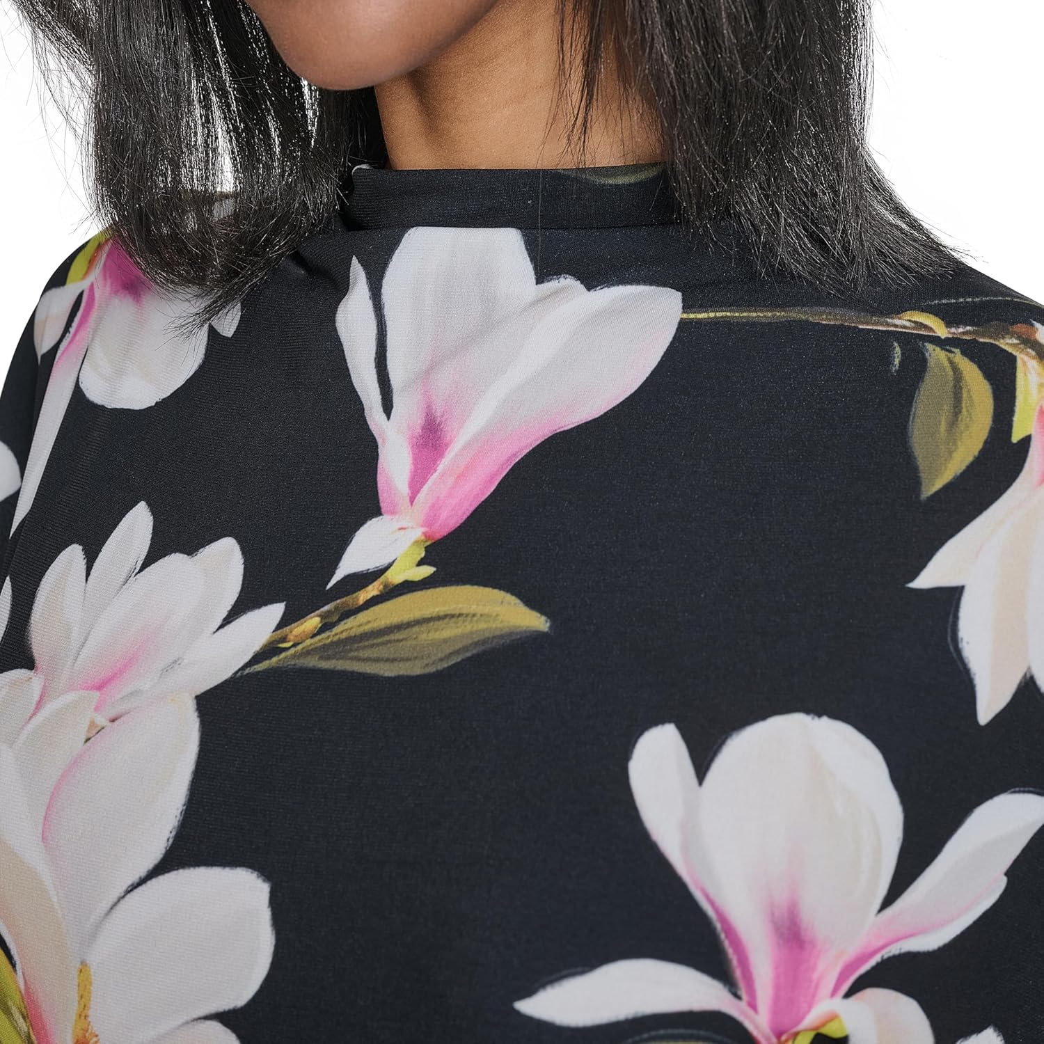 Halston Womens Short Sleeve Cowl Neck Printed Jersey Top - Image 5