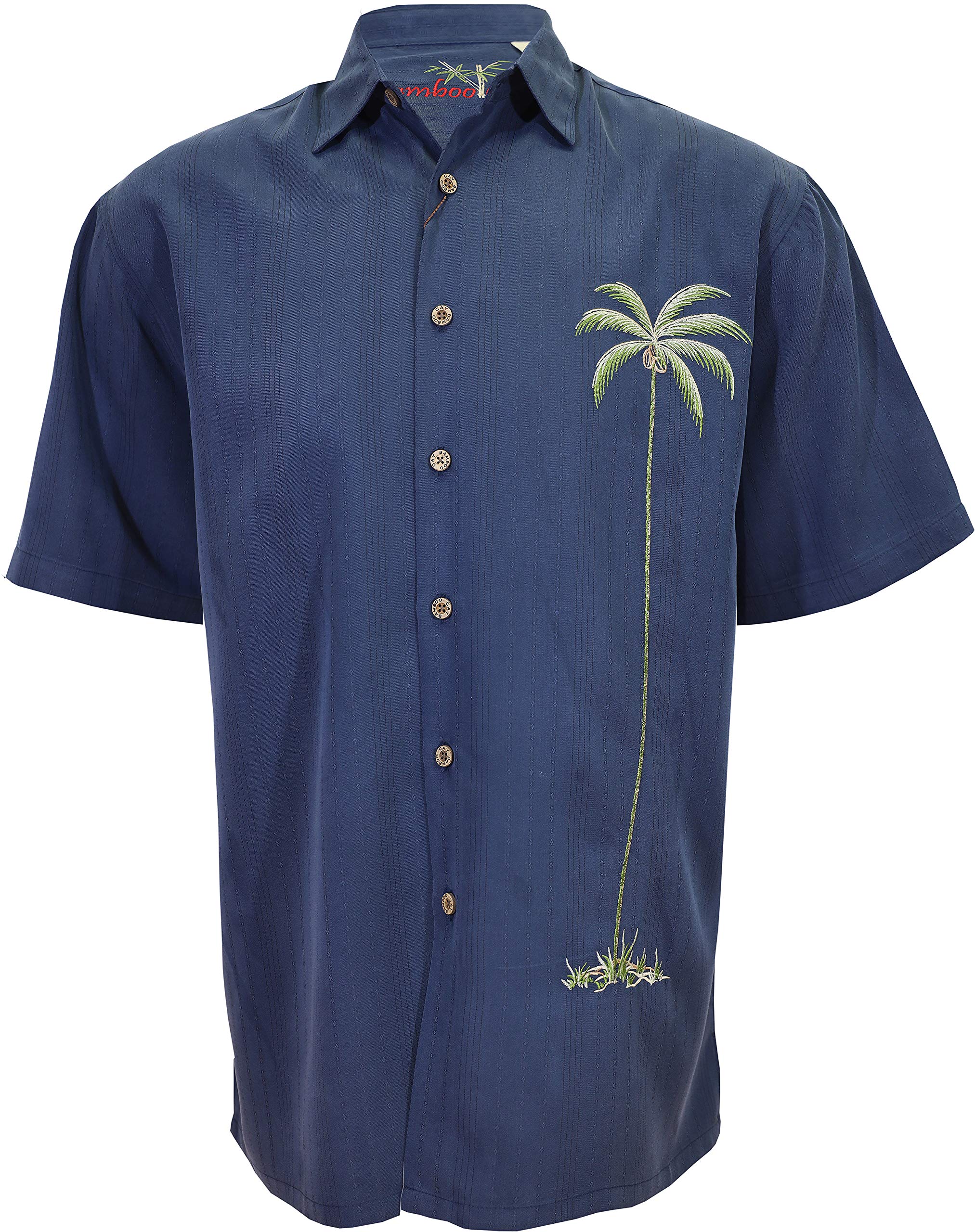 Men's Single Palm Embroidered Hawaiian Shirt