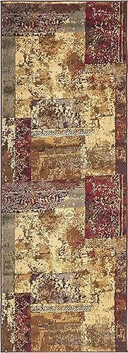 Miniatura 11 de Unique Loom Barista Collection - Alfombra moderna a cuadros, contemporánea, multicapas, Polipropileno, BeigeMarrón