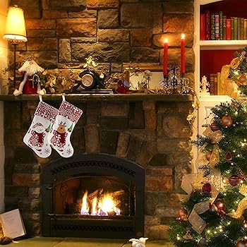 Amazon.com: WEWILL Classic Christmas Stockings Set of 2 Elk