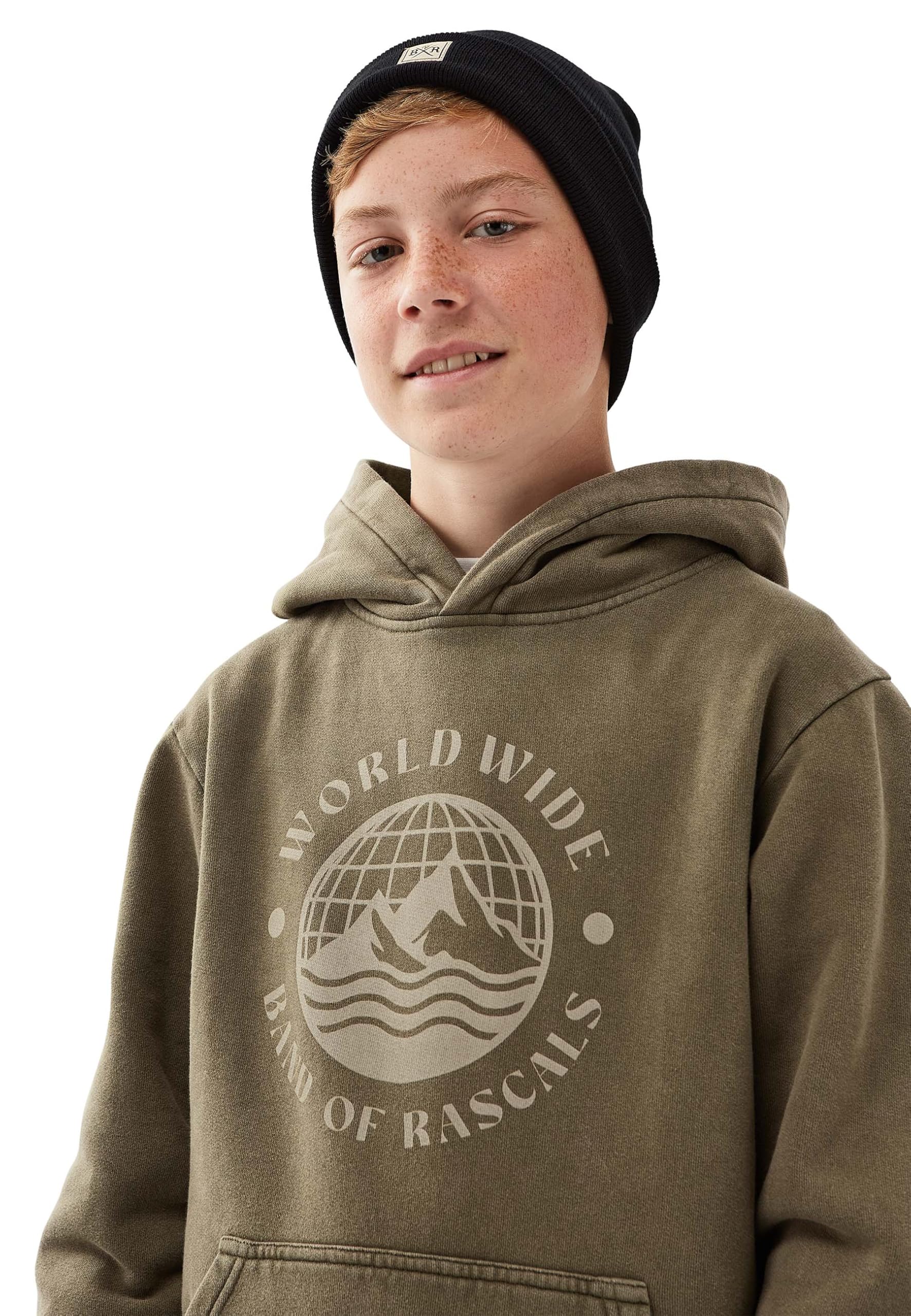 Band of Rascals Kinder Kapuzenpullover World Wide aus Bio-Baumwolle