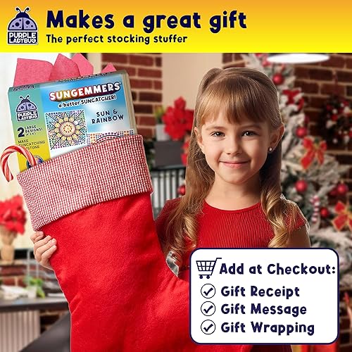 Vista 2 de PURPLE LADYBUG SUNGEMMERS - Kit de atrapasoles para ventana, actividades de verano para niños, regalos de cumpleaños para niñas y niños, Sol y arco