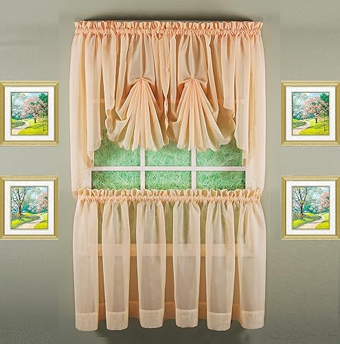 Vista 384 de Today's Curtain - Cortina Emelia de gasa original, panel de 84 pulgadas, negro, 60 pulgadas de ancho x 84 pulgadas de largo