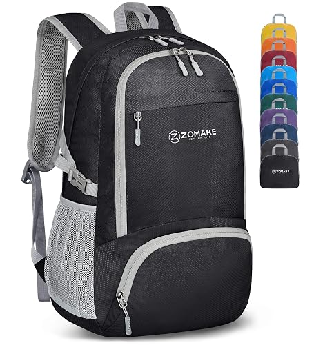 ZOMAKE Lightweight Packable Backpack 30L (Black)
