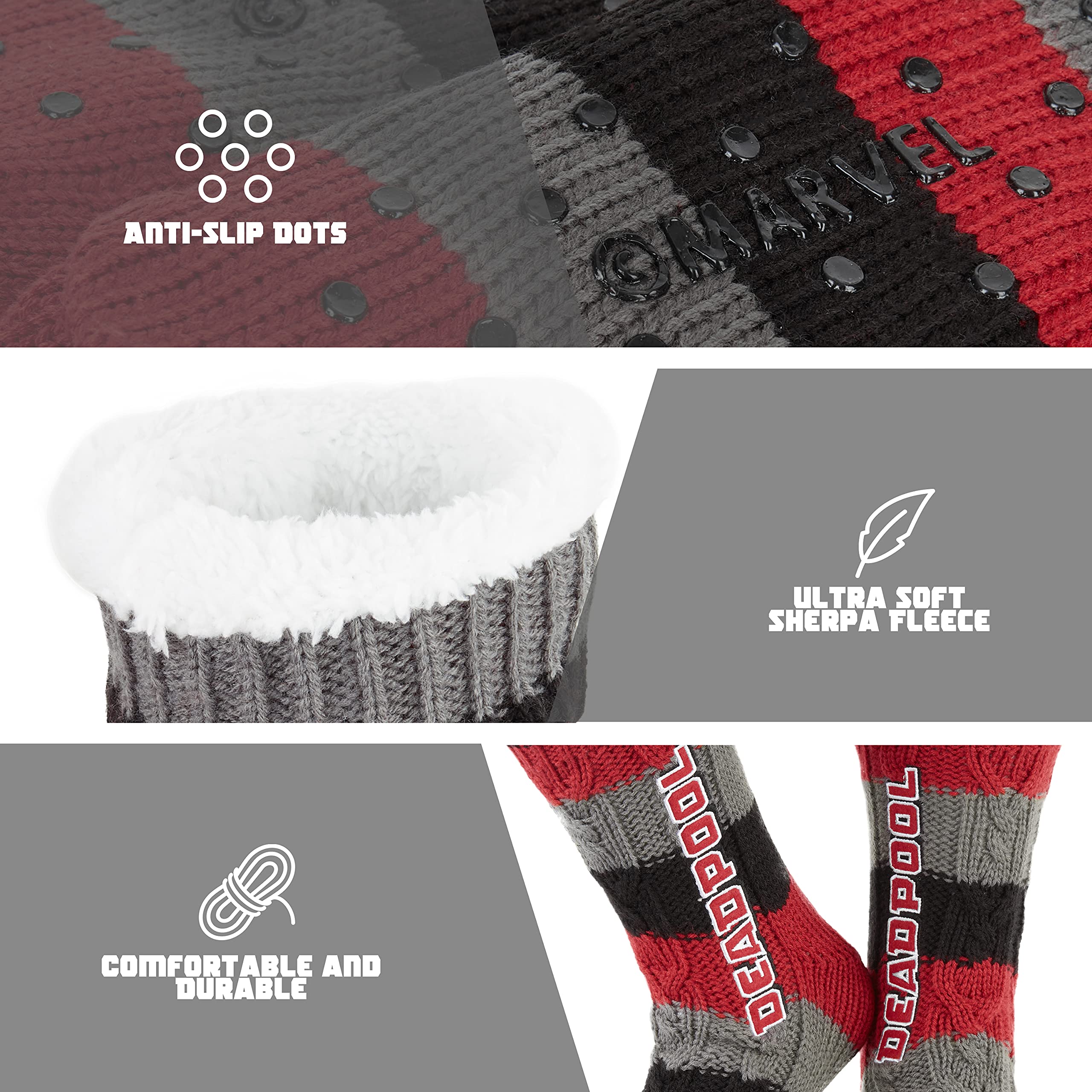 Marvel Calze Uomo Supereroi, Calzini Antiscivolo Uomo a Pantofola