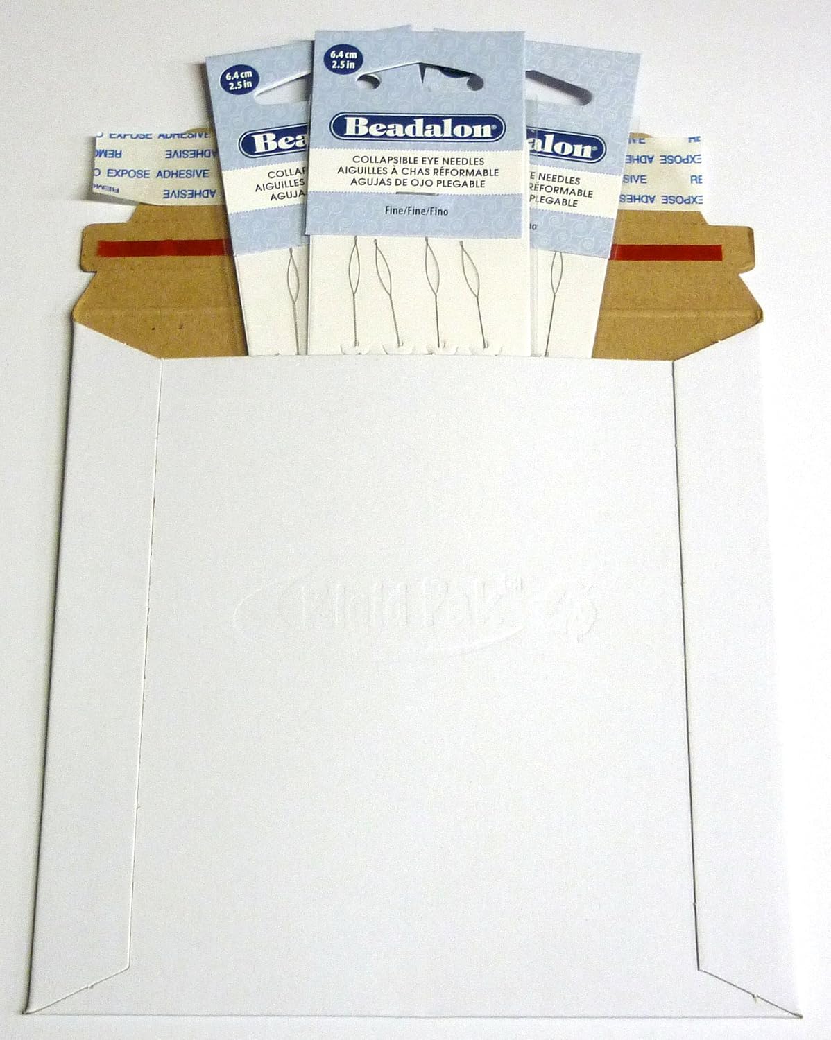 3-PACK - Beadalon Collapsible Eye Needles 2.5-Inch Fine 4 per Pack (in Rigid Pak TM mailer)