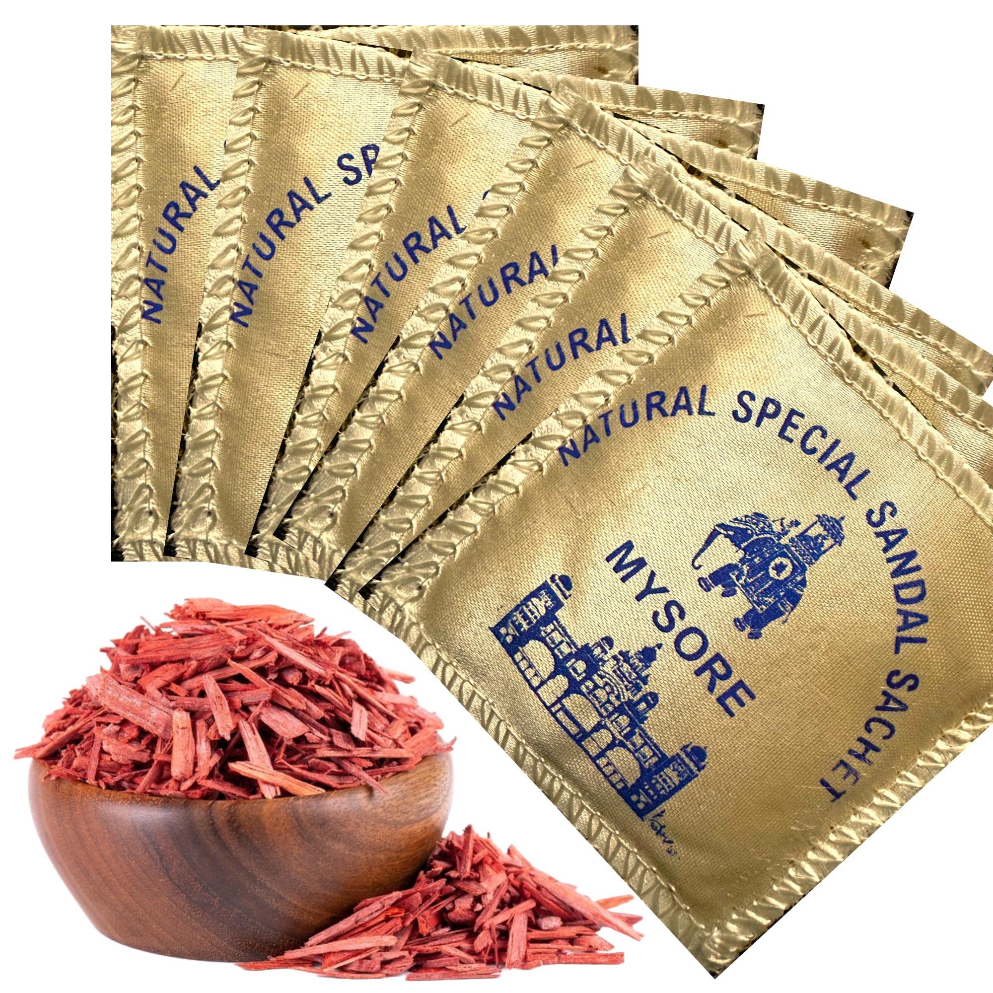 Mysore Sandal Fragrance Sachets (6 Pack) | Natural Red Sandalwood Powder | Eco-Friendly Cloth Pouch | Long-Lasting Freshness for Wardrobe, Car, Bathroom, Closet, Drawers, Purses, Handbags, Clothes (B0BYVNZZ3D) Amazon Price History, Amazon Price Tracker