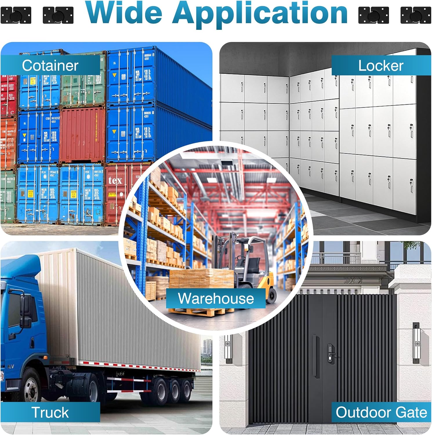 IRONWALLS 2 Pack Puck Locks, 2-7/8' Hidden Shackle Padlocks with Hasp, Solid Steel Latches for Containers, Black Heavy Duty Hidden Shackle Locks for Trucks, Gates