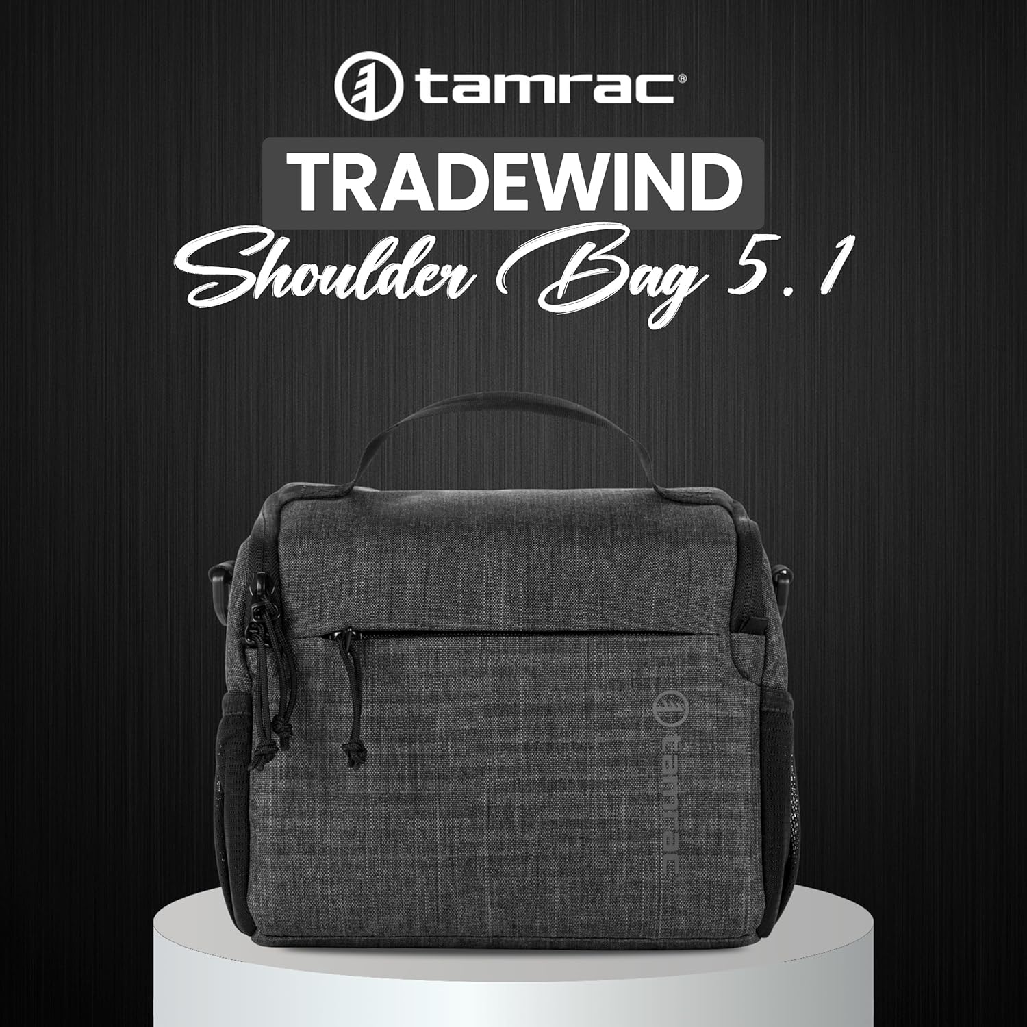 Tamrac Tradewind 5.1 Camera Bag for Photographers, Camera Case for Photography Accessories, Compact Camera Shoulder Bag for DSLR and Mirrorless Cameras, Crossbody Camera Bag for Women Men – Dark Grey