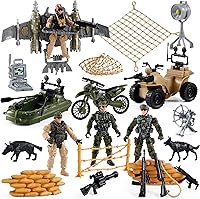 Vista 1 de Mr.River US Army Men Action Figures Play Set, Toy Soldiers with Military Weapons Accessories for Kids Boys