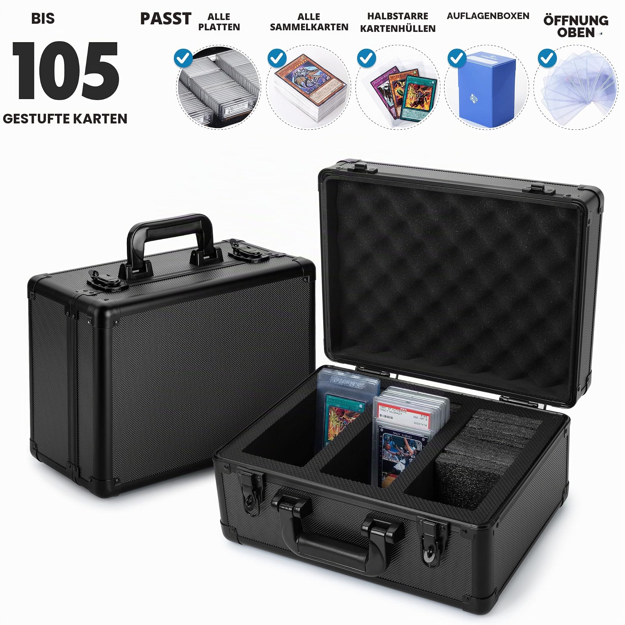 Graded Sport Karten Aufbewahrungsbox,Kartenetui,Sammelkarten Aufbewahrungsbox,Sammelkartenbox,Sammelkartenetui für Pokemon Karten,Sport Karten Aufbewahrungsboxen, MTG Kartenaufbewahrung