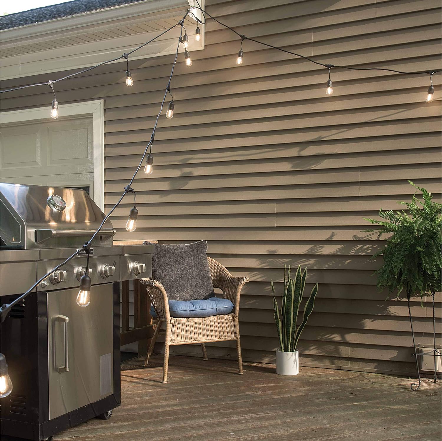 One-Day Sale: Up to 40% Off Mr Beams 2W S14 Bulb LED Weatherproof Outdoor String Lights, 48 feet, Black