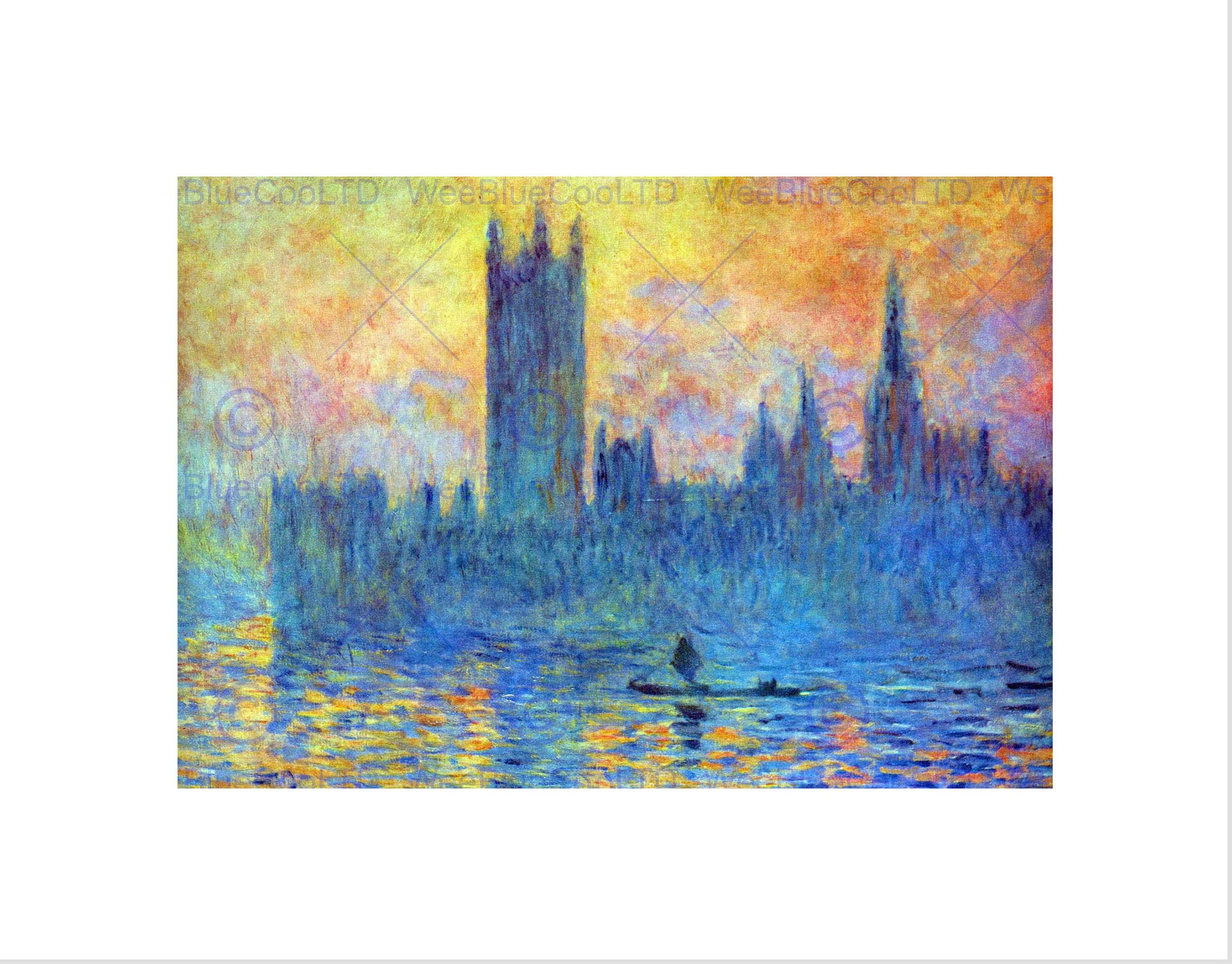 Wee Blue Coo Claude Monet London Parliament In Winter Old Master Wall Art Print