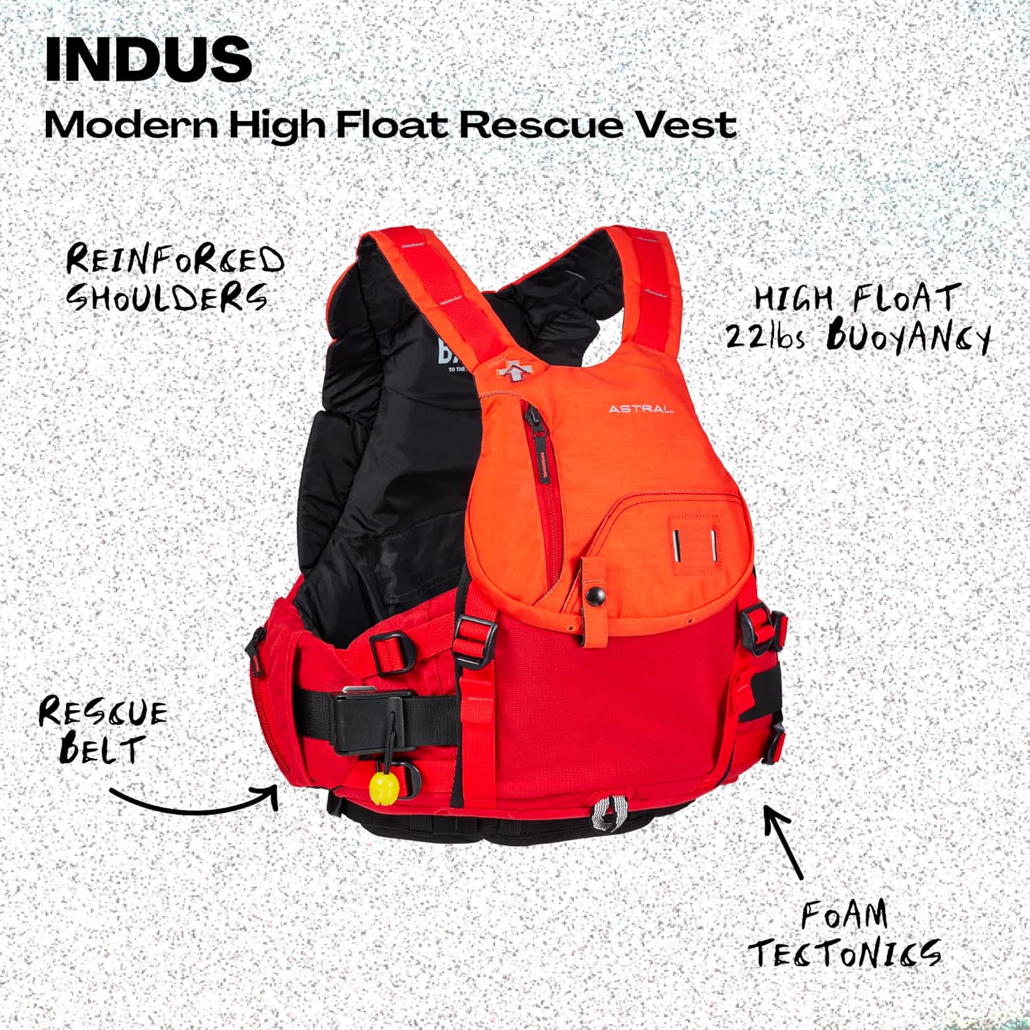 Astral Indus Life Jacket - High-Float USCG Type V PFD Adult Life Vest for Swiftwater, Rescue, SUP, & Whitewater