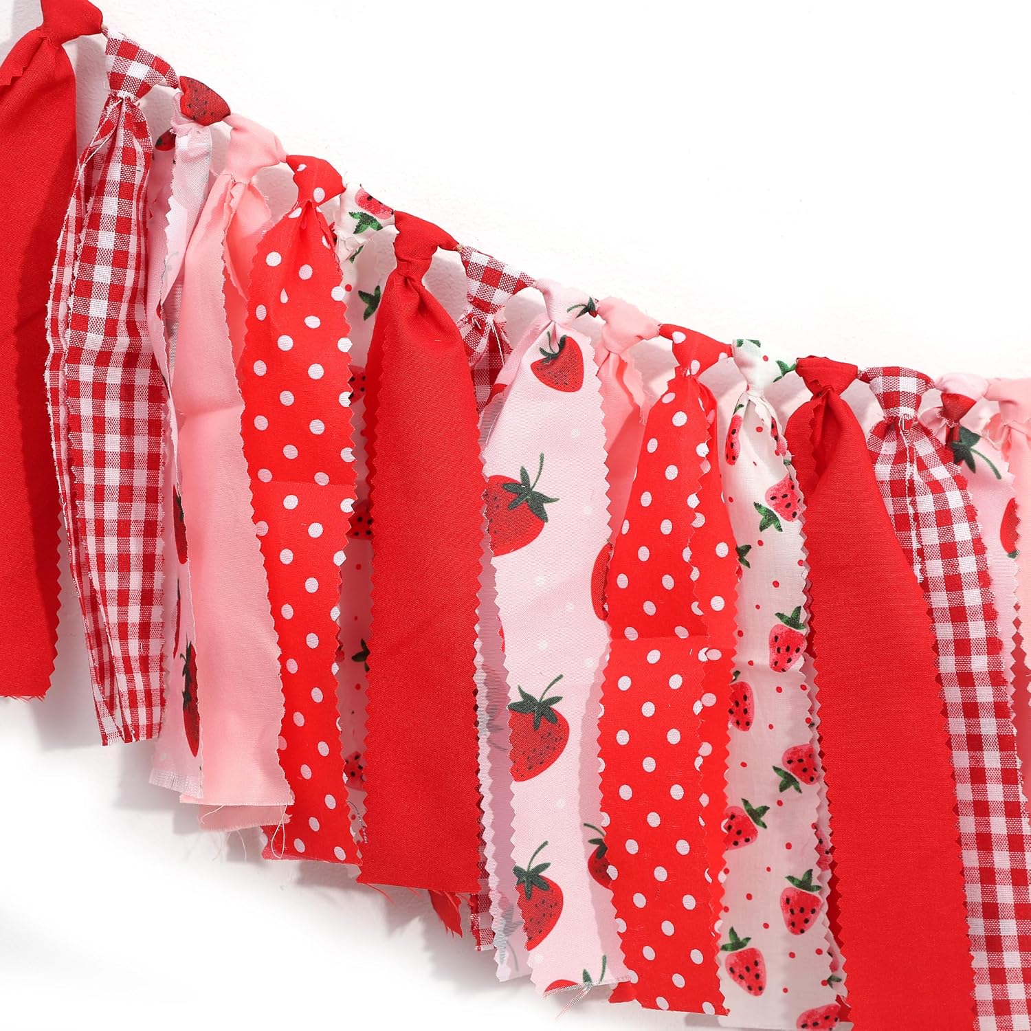Strawberry Theme Birthday Banner/Garland - Strawberry Decorations Banner For Baby Shower,Berry Fabric First Birthday High Chair Bunting For Boy,Wall Hanging, Nursery Decor