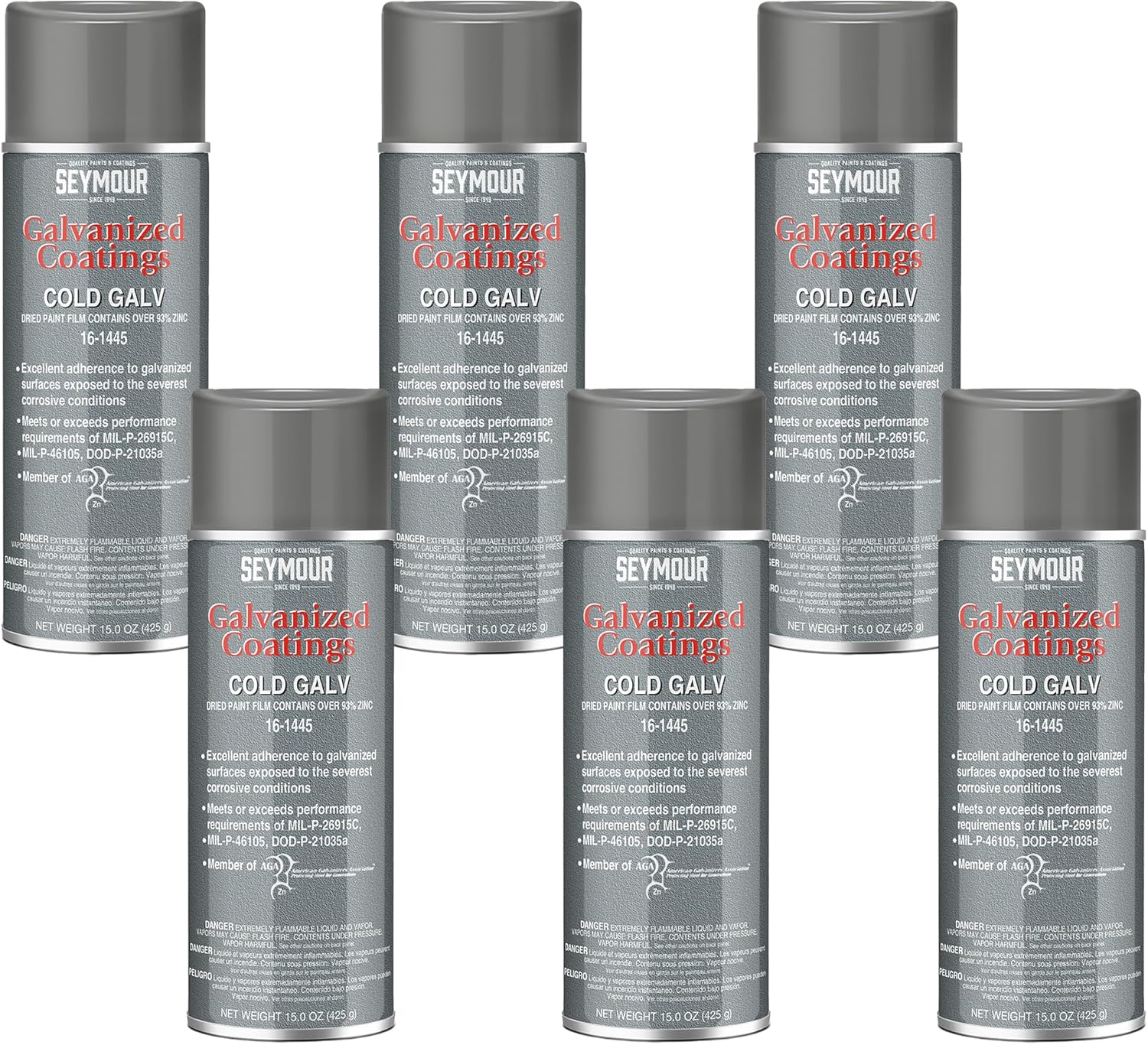 16-1445 Seymour MRO Cold Galv Primer net 15 oz. (Pack of 6)