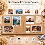 DIY Scrapbook Album 10x10 Inch – Hardcover Kraft Paper Photo Book, Blank Memory Scrap Book for DIY Crafts, Wedding, Anniversary, 100 Pages (50 Sheets), Khaki