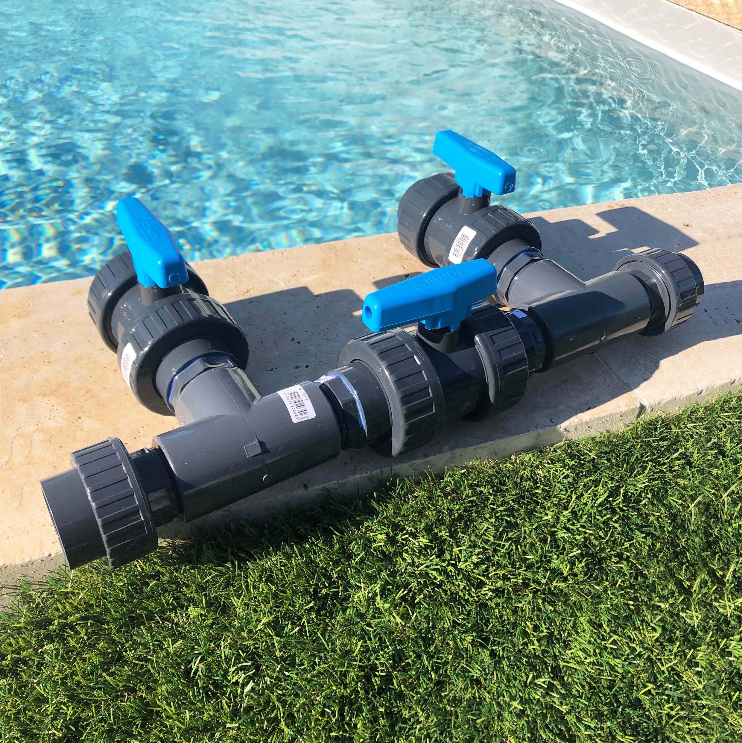 EDG Kit by Pass Piscine Diamètre 50 - Bypass Chauffage Pompe A Chaleur pour Piscine - Diamètre ø 50 mm pour Tubes PVC Rigides Ou Flexibles - pour connecter Une Pompe à Chaleur en Sortie 50