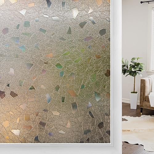 Lámina decorativa para ventana, vitral, esmerilada, película de privacidad para ventana, adherencia estática, extraíble, para el hogar, baño,